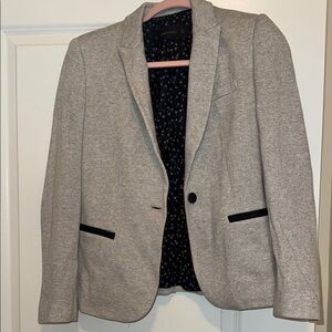 Gray Blazer with navy Accents